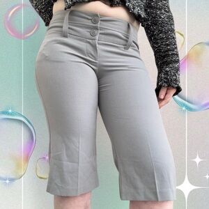 vtg y2k charlotte russe skater preppy office casual dressy midrise capris, sz 5